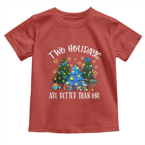 Christmas Hanukkah Toddler T Shirt Two Holidays Are Better Than One Christmukkah Tree TS11 Red Print Your Wear