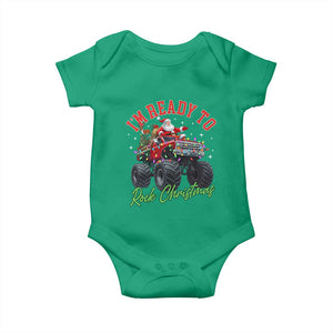 Christmas Monster Truck Baby Onesie I Am Ready To Rock Xmas Santa TS11 Irish Green Print Your Wear