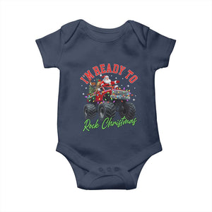 Christmas Monster Truck Baby Onesie I Am Ready To Rock Xmas Santa TS11 Navy Print Your Wear