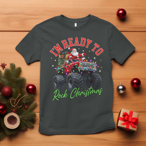 Christmas Monster Truck T Shirt I Am Ready To Rock Xmas Santa TS11 Dark Heather Print Your Wear