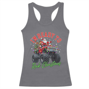 Christmas Monster Truck Racerback Tank Top I Am Ready To Rock Xmas Santa TS11 Charcoal Print Your Wear