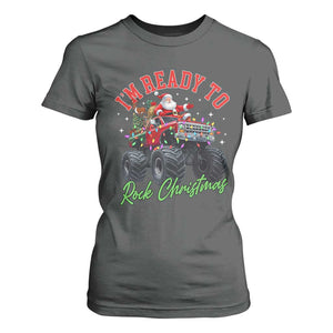 Christmas Monster Truck T Shirt For Women I Am Ready To Rock Xmas Santa TS11 Dark Heather Print Your Wear