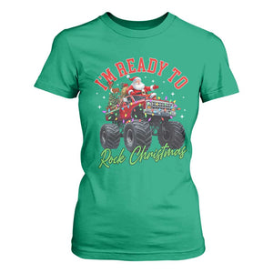 Christmas Monster Truck T Shirt For Women I Am Ready To Rock Xmas Santa TS11 Irish Green Print Your Wear