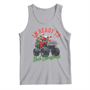 Christmas Monster Truck Tank Top I Am Ready To Rock Xmas Santa TS11 Athletic Heather Print Your Wear