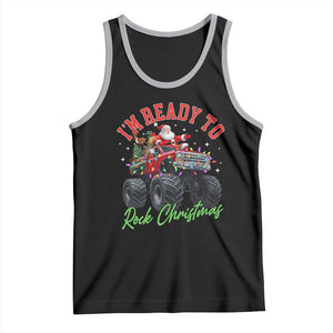 Christmas Monster Truck Tank Top I Am Ready To Rock Xmas Santa TS11 Black Athletic Heather Print Your Wear