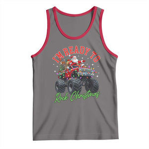 Christmas Monster Truck Tank Top I Am Ready To Rock Xmas Santa TS11 Deep Heather Red Print Your Wear