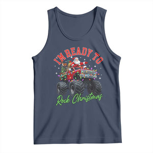 Christmas Monster Truck Tank Top I Am Ready To Rock Xmas Santa TS11 Navy Print Your Wear