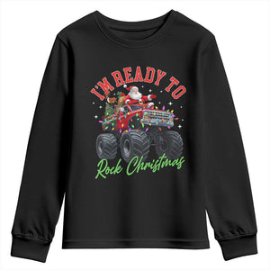 Christmas Monster Truck Youth Sweatshirt I Am Ready To Rock Xmas Santa TS11 Black Print Your Wear