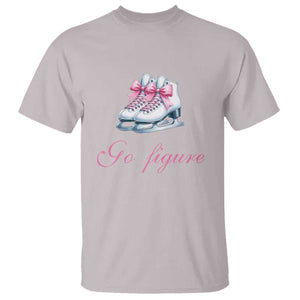 Figure Skater T Shirt Go Figure Coquette Pink Bow Ice Skating TS11 Ice Gray Print Your Wear