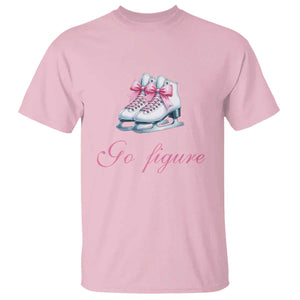 Figure Skater T Shirt Go Figure Coquette Pink Bow Ice Skating TS11 Light Pink Print Your Wear