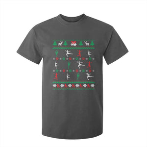 Funny Christmas Figure Ice Skating Skater T Shirt For Kid TS11 Dark Heather Print Your Wear