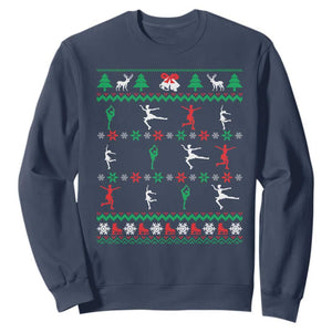 Funny Christmas Figure Ice Skating Skater Sweatshirt TS11 Navy Print Your Wear