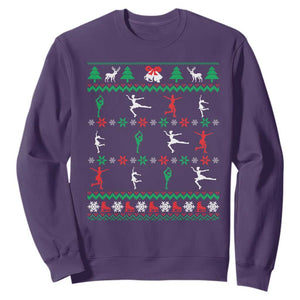 Funny Christmas Figure Ice Skating Skater Sweatshirt TS11 Purple Print Your Wear