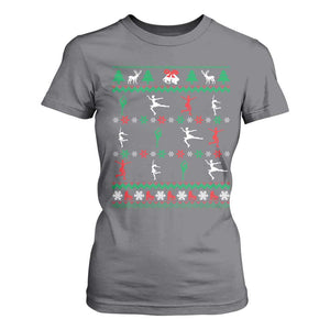 Funny Christmas Figure Ice Skating Skater T Shirt For Women TS11 Charcoal Print Your Wear