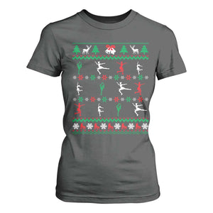 Funny Christmas Figure Ice Skating Skater T Shirt For Women TS11 Dark Heather Print Your Wear