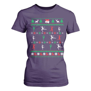Funny Christmas Figure Ice Skating Skater T Shirt For Women TS11 Purple Print Your Wear