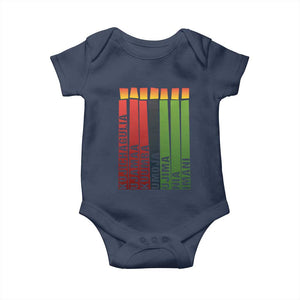 The 7 Principles Of Kwanzaa Baby Onesie Kinara Candles African Heritage TS11 Navy Print Your Wear