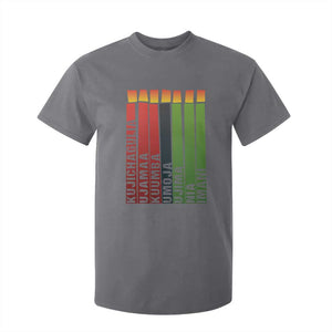 The 7 Principles Of Kwanzaa T Shirt For Kid Kinara Candles African Heritage TS11 Charcoal Print Your Wear