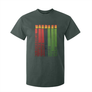 The 7 Principles Of Kwanzaa T Shirt For Kid Kinara Candles African Heritage TS11 Dark Forest Green Print Your Wear