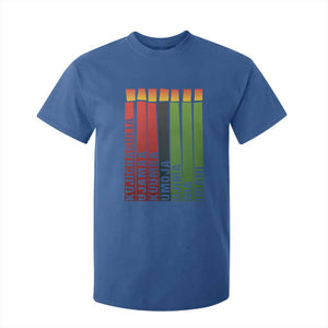 The 7 Principles Of Kwanzaa T Shirt For Kid Kinara Candles African Heritage TS11 Royal Blue Print Your Wear