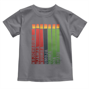 The 7 Principles Of Kwanzaa Toddler T Shirt Kinara Candles African Heritage TS11 Charcoal Print Your Wear