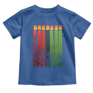 The 7 Principles Of Kwanzaa Toddler T Shirt Kinara Candles African Heritage TS11 Royal Blue Print Your Wear