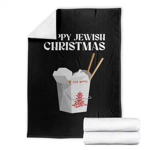 Happy Jewish Christmas Throw Blanket Chinese Noodle Asian Take Out TS11 Black Print Your Wear