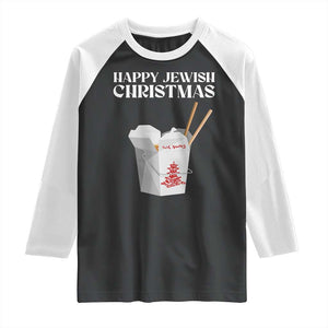 Happy Jewish Christmas Raglan Shirt Chinese Noodle Asian Take Out TS11 Black White Print Your Wear