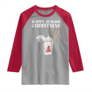 Happy Jewish Christmas Raglan Shirt Chinese Noodle Asian Take Out TS11 Sport Gray Red Print Your Wear