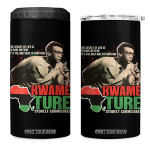 Stokely Carmichael Quote 4 in 1 Can Cooler Tumbler The Secret Of Life Is To Have No Fear It's The Only Way To Function TS11 One Size: 16 oz Black Print Your Wear