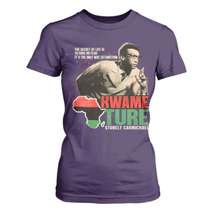 Stokely Carmichael Quote T Shirt For Women The Secret Of Life Is To Have No Fear It's The Only Way To Function TS11 Purple Print Your Wear