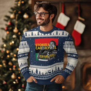 Stokely Carmichael Quote Ugly Christmas Sweater Ready For The Revolution Black History Month TS11 Navy Beige Print Your Wear
