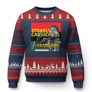 Stokely Carmichael Quote Ugly Christmas Sweater Ready For The Revolution Black History Month TS11 Navy Red Print Your Wear