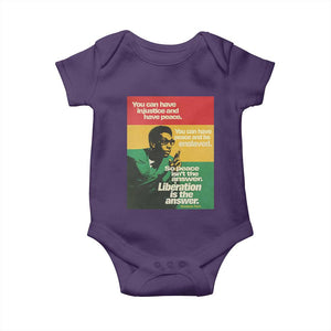 Stokely Carmichael Quote Baby Onesie You Can Have Injustice And Have Peace And Be Enslaved TS11 Purple Print Your Wear