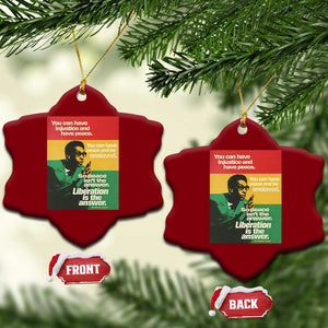 Stokely Carmichael Quote Ceramic Ornament You Can Have Injustice And Have Peace And Be Enslaved TS11 Print Your Wear