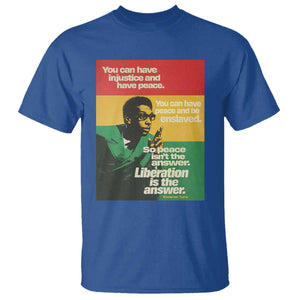 Stokely Carmichael Quote T Shirt You Can Have Injustice And Have Peace And Be Enslaved TS11 Royal Blue Print Your Wear