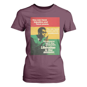 Stokely Carmichael Quote T Shirt For Women You Can Have Injustice And Have Peace And Be Enslaved TS11 Maroon Print Your Wear
