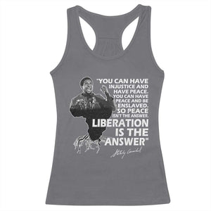 Stokely Carmichael Quote Racerback Tank Top You Can Have Injustice And Have Peace And Be Enslaved Black History Month TS11 Charcoal Print Your Wear