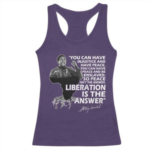 Stokely Carmichael Quote Racerback Tank Top You Can Have Injustice And Have Peace And Be Enslaved Black History Month TS11 Purple Print Your Wear