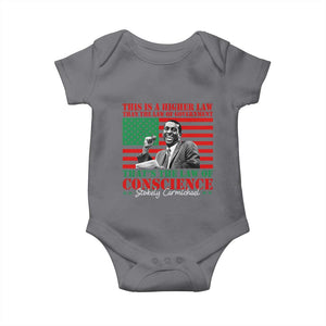 Stokely Carmichael Baby Onesie That's The Law Of Conscience American Flag TS11 Charcoal Print Your Wear