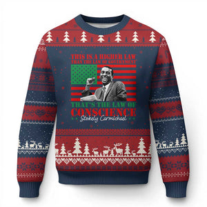 Stokely Carmichael Ugly Christmas Sweater That's The Law Of Conscience American Flag TS11 Navy Red Print Your Wear