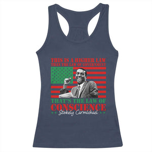 Stokely Carmichael Racerback Tank Top That's The Law Of Conscience American Flag TS11 Navy Print Your Wear