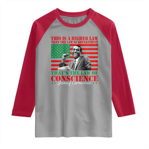 Stokely Carmichael Raglan Shirt That's The Law Of Conscience American Flag TS11 Sport Gray Red Print Your Wear