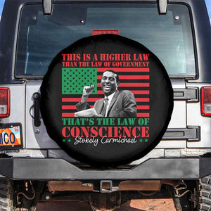 Stokely Carmichael Spare Tire Cover That's The Law Of Conscience American Flag TS11 No hole Black Print Your Wear