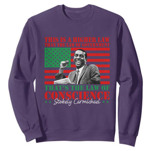 Stokely Carmichael Sweatshirt That's The Law Of Conscience American Flag TS11 Purple Print Your Wear