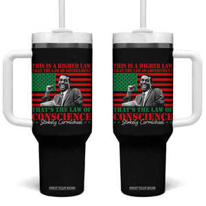 Stokely Carmichael Tumbler With Handle That's The Law Of Conscience American Flag TS11 One Size: 40 oz Black Print Your Wear