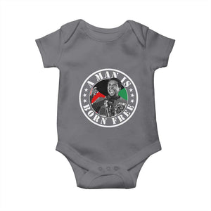 Stokely Carmichael Baby Onesie A Man Is Born Free Kwame Ture Civil Rights Leader TS11 Charcoal Print Your Wear