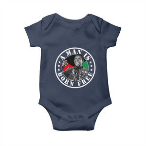 Stokely Carmichael Baby Onesie A Man Is Born Free Kwame Ture Civil Rights Leader TS11 Navy Print Your Wear