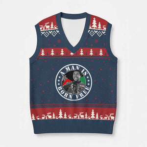 Stokely Carmichael V-Neck Knit Sweater Vest A Man Is Born Free Kwame Ture Civil Rights Leader TS11 Navy Red Print Your Wear