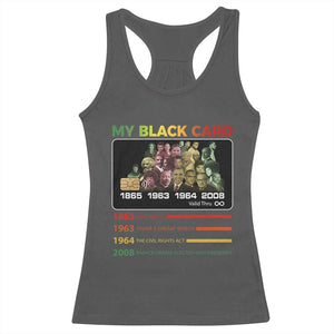 Black History Racerback Tank Top My Black Card Greatest African American Leaders TS11 Dark Heather Print Your Wear